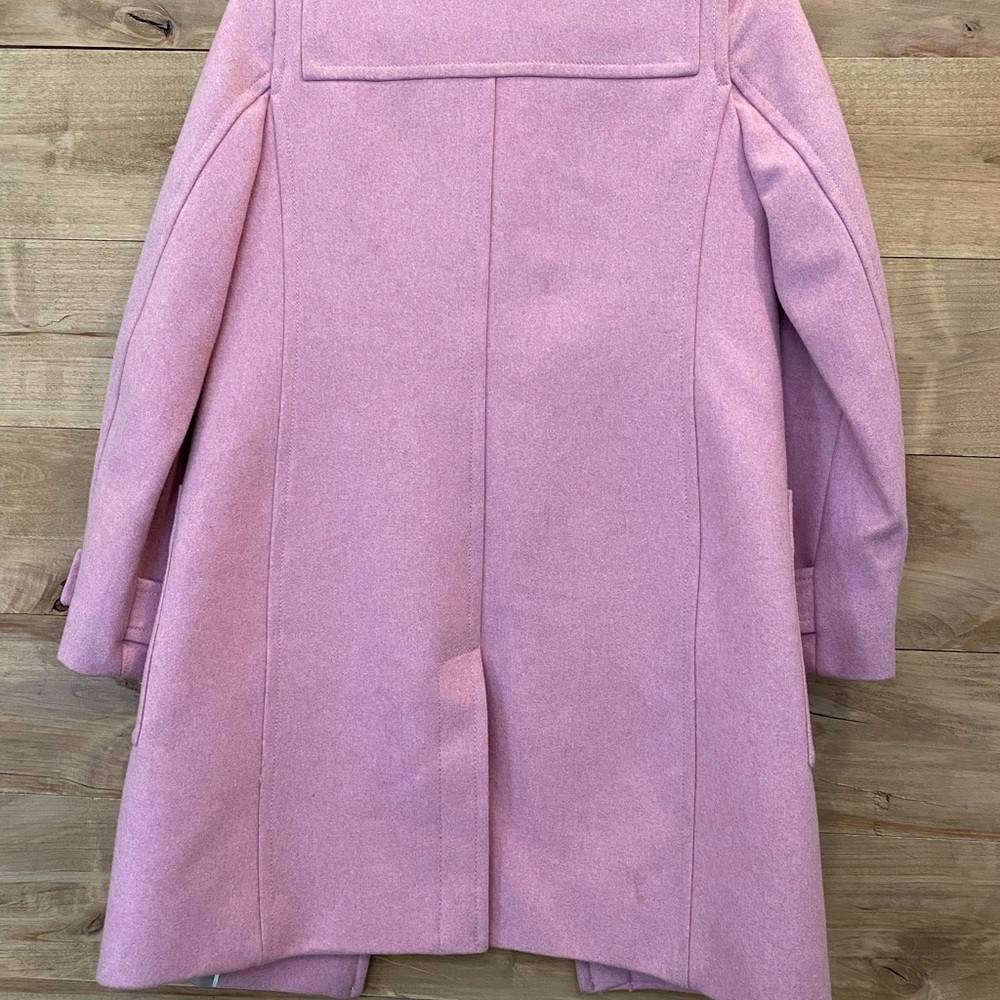 J. Crew Pink Hooded Wool Blend Duffle Pea Coat - Picture 4 of 6
